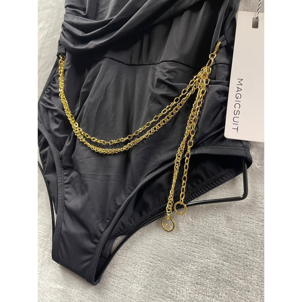Magicsuit Women's Hyperlink Annette One Piece Swimsuit Chain Drape NWT Sz 8 $182 - Picture 6 of 16